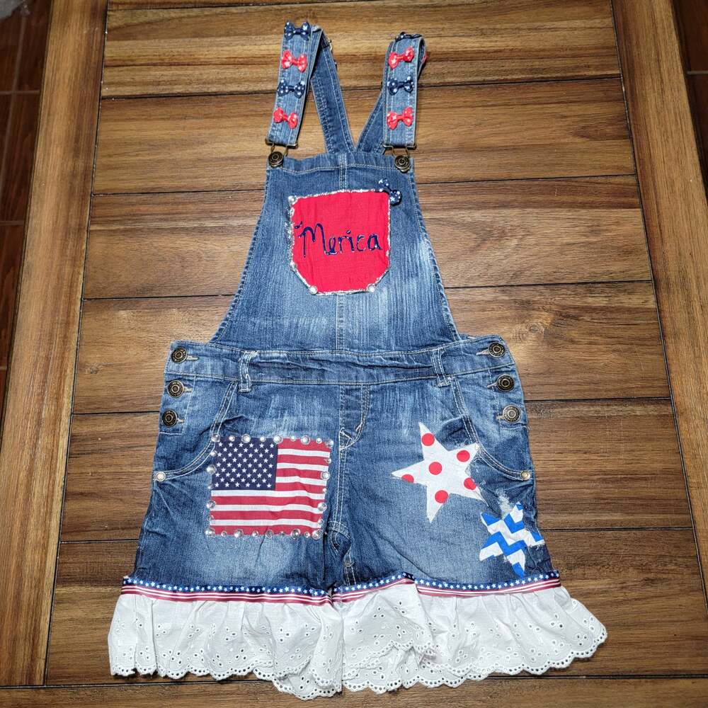 Wallflower Custom Made Americana Shortalls "Merica" - Size Small